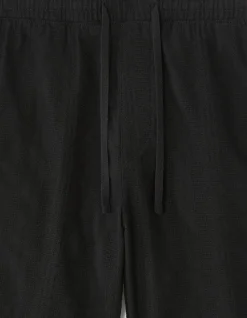 Zwarte 100% katoenen gestreepte jacquard Bermudashort