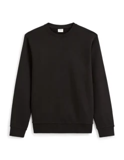 Zwarte katoenen sweater met ronde hals